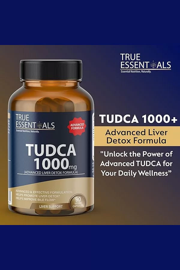 True Essentials Tudca 1000 mg - Liver Supplement with milk thistle for Improve Bile Flow - 90Capsules