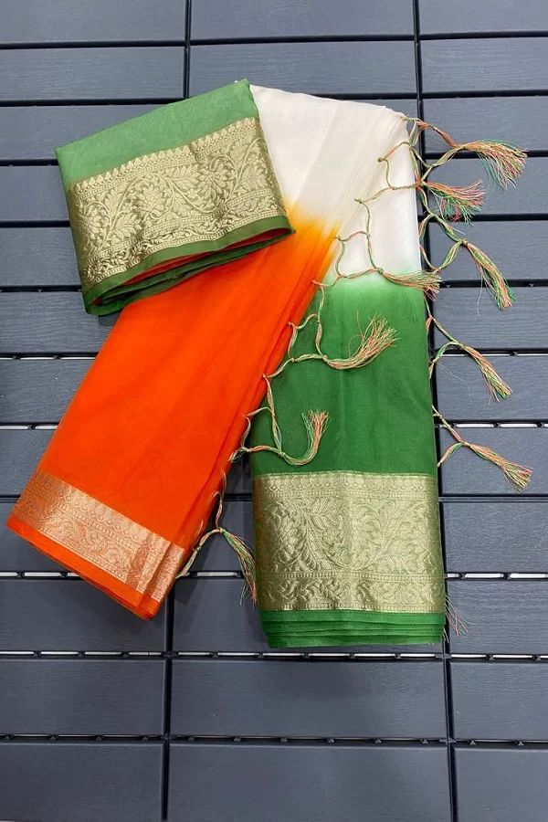 Latest And Most Trending Triranga Saree For Independence Day.