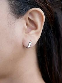Rectangle Huggie Earrings