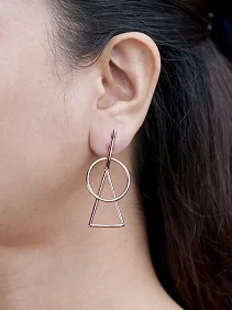 Circle & Triangle Drop Earrings