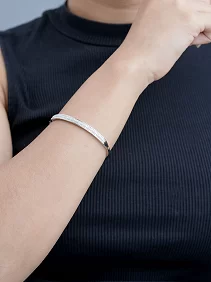 Double Row Diamond Oval Bracelet