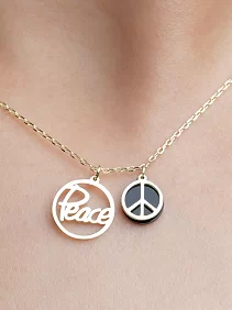 Round Peace  Pendant Chain