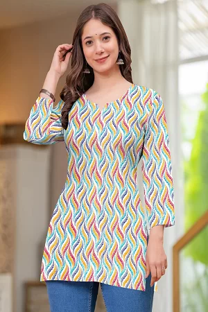 Short Kurti printed Cotton Fabric combo pack 2