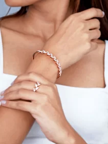 Enticing Leaves Cuff Kada and Ring Set