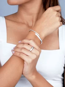 Zircon Cuff Kada and Ring Set