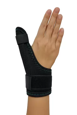Premium Thumb Splint Support for Right or Left Hand – Brace for Pain Relief, Sprains, Tendonitis & Soft Tissue Injuries | Allows Free Hand Movement | Ideal for Sports | Men & Women – Black