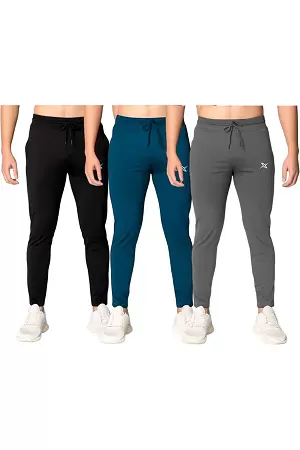 Pack of 3 Men Solid Multicolour Track Pants