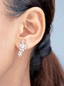 Snowflake Flower Drop Earrings
