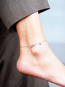 Overlap Heart Single Anklet