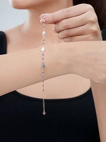 Blue Beads Evil Eye Bracelet