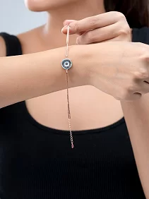 Double Layered Big Round Evil Eye Bracelet