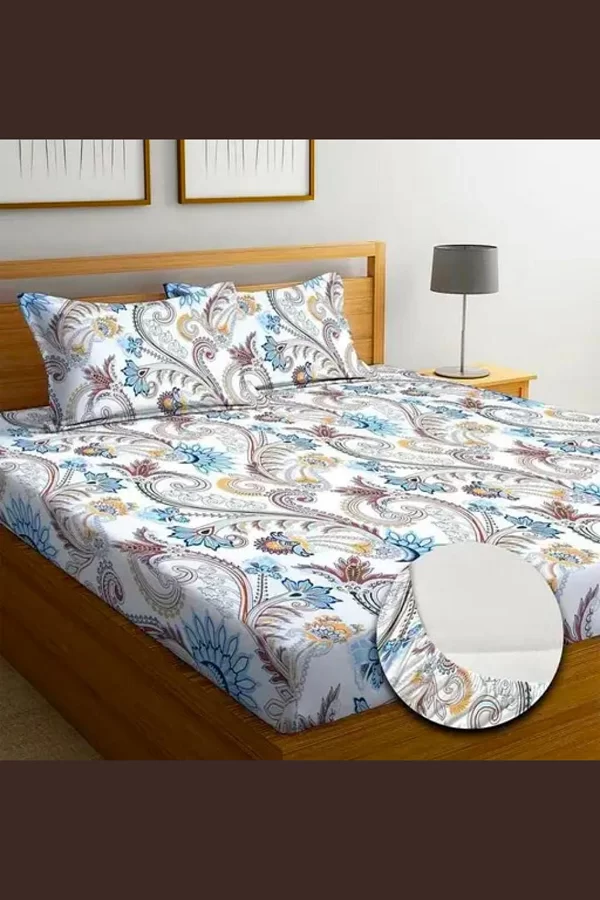 Aavya Queen Size Bedsheet | Abstract Print | Soft Microfibre Fabric | Multi-Color | Premium Bedding Set