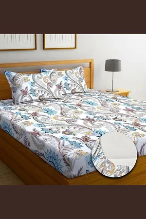 Aavya Queen Size Bedsheet | Abstract Print | Soft Microfibre Fabric | Multi-Color | Premium Bedding Set