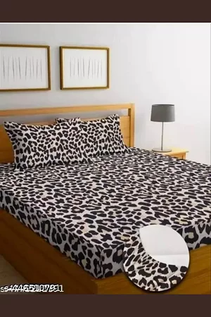 Aavya Queen Size Bedsheet | Abstract Print | Soft Microfibre Fabric | Multi-Color | Premium Bedding Set