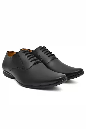 WUGO::Latest Trendy Men Formal Shoes |Black Derby Shoes |Office Shoes For Men's & Boys - Black