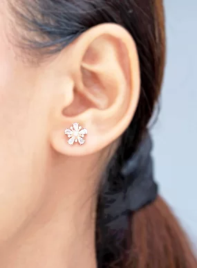 Mini Pearl Flower Stud Earrings
