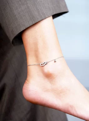 Overlap Heart Single Anklet