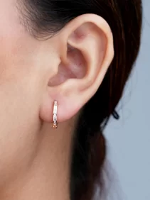 Baguette Cut Circle Huggie Earrings